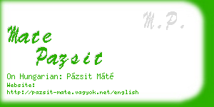 mate pazsit business card